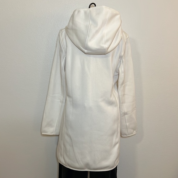 Tommy Hilfiger Women’s Long Fleece Zipped Hoodie Jacket Off White - Picture 6 of 8